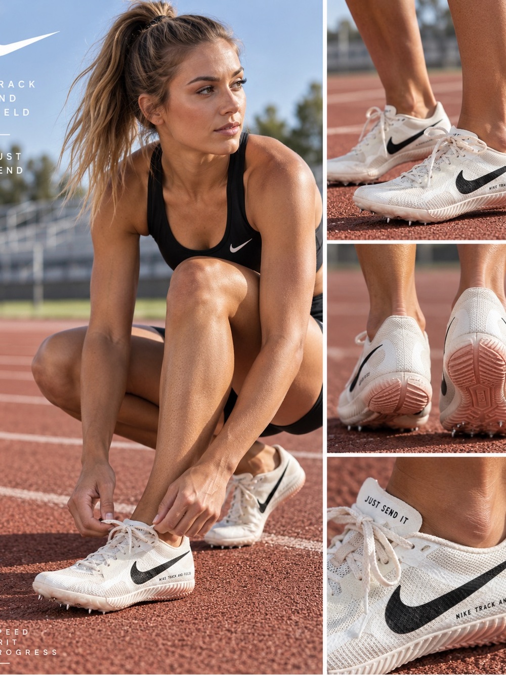 Nike Rival Multi Track & Field Spikes White Black Men’s 7.5 Women’s 9